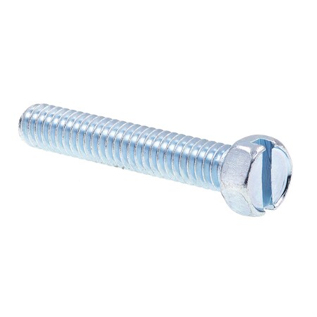 Prime-Line Machine Screw, Indt Hex Head, Sltd Drive 1/4in-20 X 1-1/2in Zinc Plated Steel 100PK 9123649